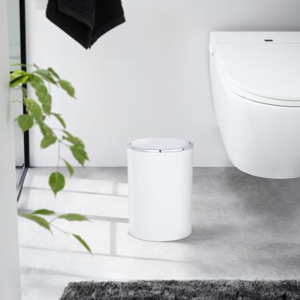 WENKO 22554100 - Кошик INCA 18,5x25,5 см білий/глянцевий хром