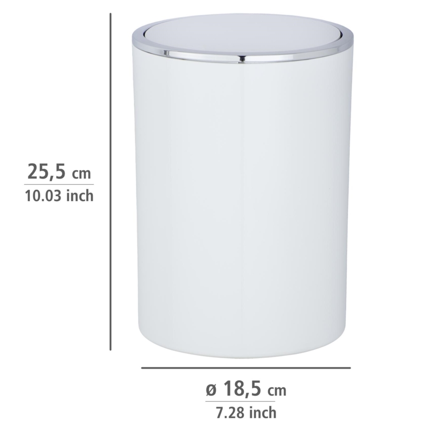 WENKO 22554100 - Корзина INCA 18,5x25,5 см белая/глянцевый хром