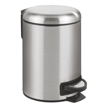 WENKO 22702100 - Корзина для мусора LEMAN 17x25 см нержавеющая сталь/сатин/чёрная