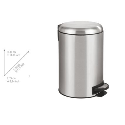 WENKO 22703100 - Корзина LEMAN 25x38 см нержавеющая сталь/сатиновая/чёрная