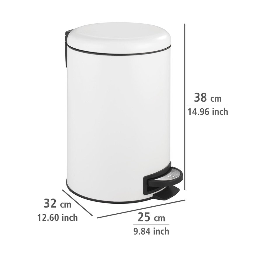 WENKO 22707100 - Сміттєве відро LEMAN 25x38 см біле/чорне
