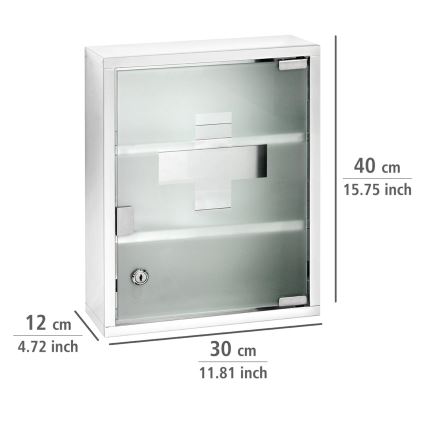 WENKO 22924100 - Аптечка 30x40 см, нержавеющая сталь/серебристая