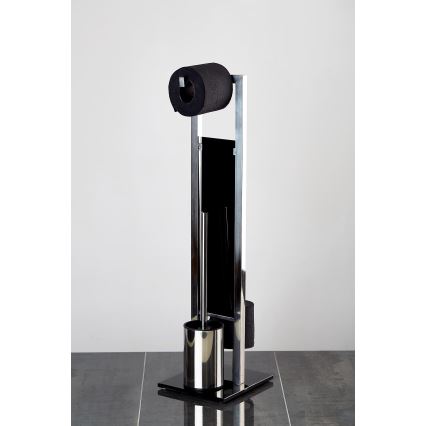 WENKO 22983100 - Щетка для унитаза RIVALTA 18x70 см нержавеющая сталь/серебристый/чёрный