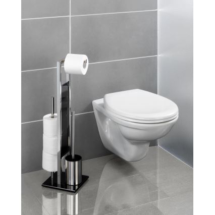 WENKO 22983100 - Щетка для унитаза RIVALTA 18x70 см нержавеющая сталь/серебристый/чёрный