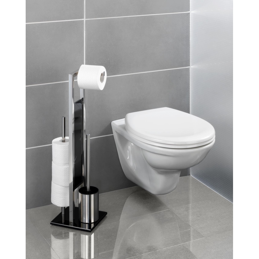 WENKO 22983100 - Щетка для унитаза RIVALTA 18x70 см нержавеющая сталь/серебристый/чёрный