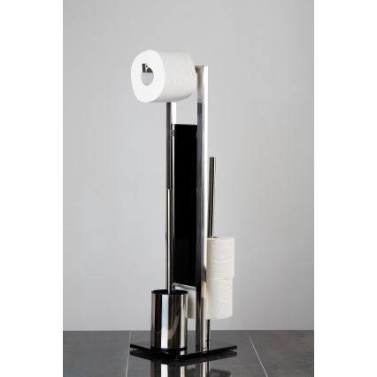 WENKO 22983100 - Щетка для унитаза RIVALTA 18x70 см нержавеющая сталь/серебристый/чёрный