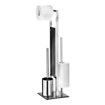 WENKO 22983100 - Щітка для унітазу RIVALTA 18x70 см нержавіюча сталь/сріблястий/чорний