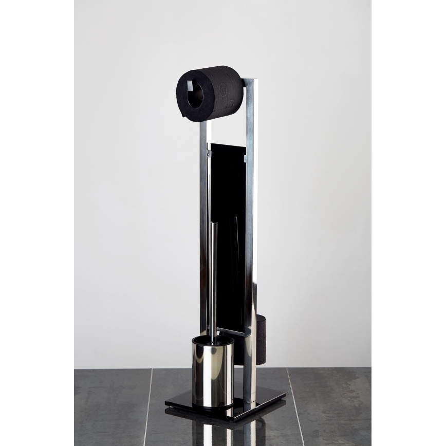 WENKO 22983100 - Щітка для унітазу RIVALTA 18x70 см нержавіюча сталь/сріблястий/чорний