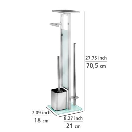 WENKO 23364100 - Щётка для унитаза DEBAR 21x70,5 cm нержавеющая сталь/сатин/белая