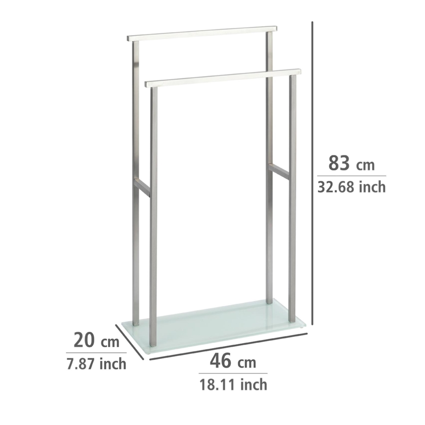 WENKO 23438100 - Стойка для полотенец DEBAR 20x83 см, нержавеющая сталь с сатиновой отделкой, белый