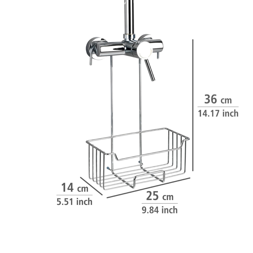 WENKO 23499100 - Душова полиця MILO 25x36 см нержавіюча/срібляста/прозора