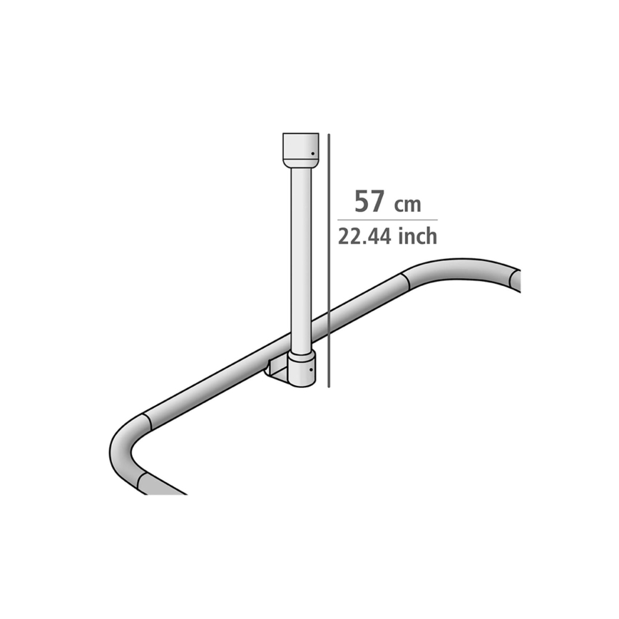 WENKO 23566100 - Потолочная опора UNIVERSAL 57 см чёрная