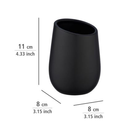 WENKO 23651800 - Стакан для зубних щіток BADI 8x11 см чорний