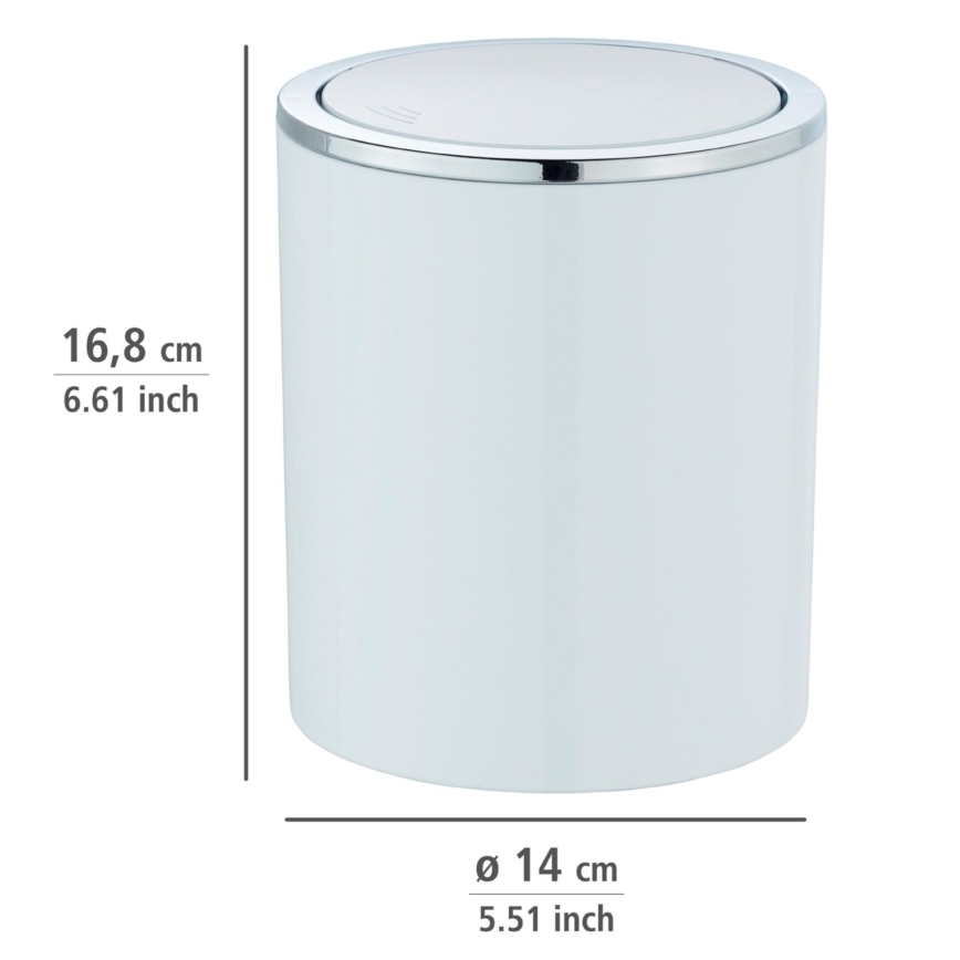 WENKO 23930100 - Мусорное ведро INCA 14x16,8 cm белое/полированный хром