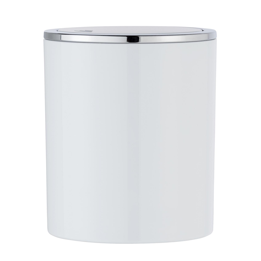 WENKO 23930100 - Мусорное ведро INCA 14x16,8 cm белое/полированный хром