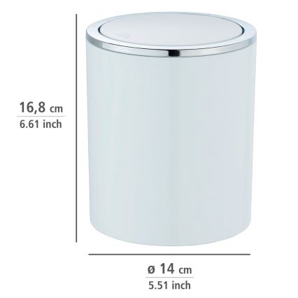 WENKO 23930100 - Кошик INCA 14x16,8 cm білий/блискучий хром