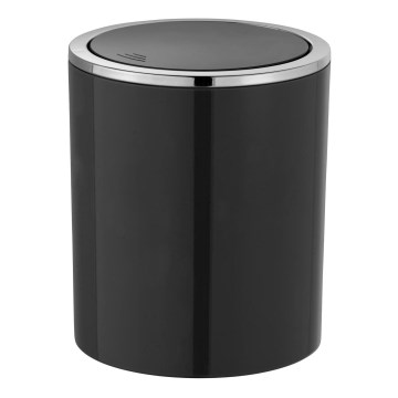 WENKO 23934100 - Сміттєвий кошик INCA 14x16,8 см чорний/глянцевий хром