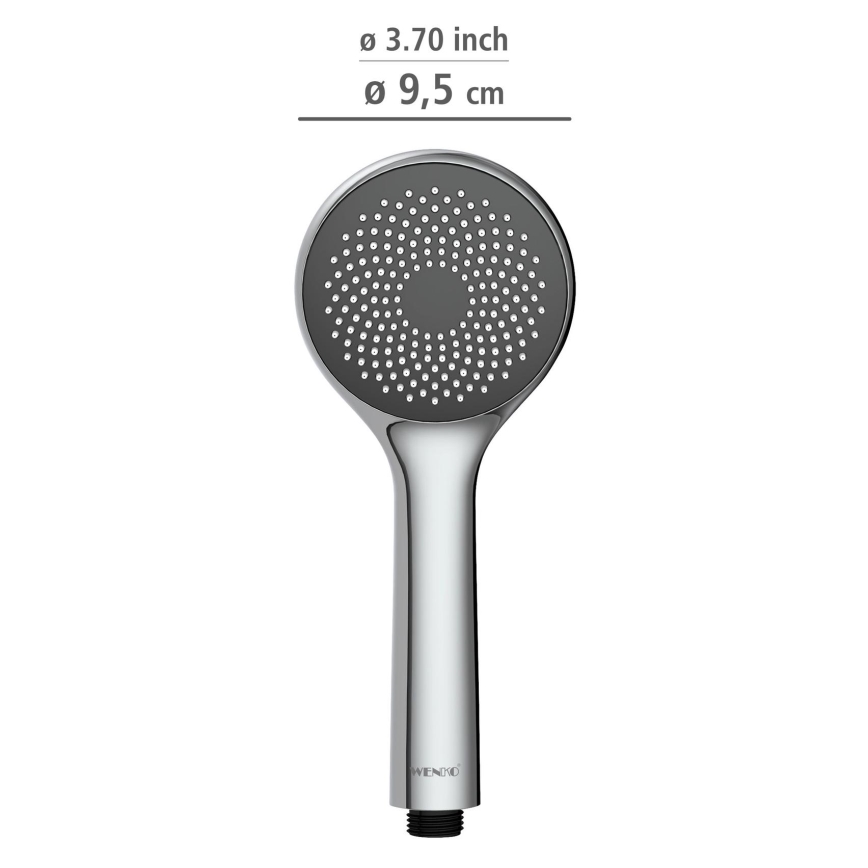 WENKO 23991100 - Душевая лейка с системой экономии воды WATERSAVING SYSTEM, 9,5x9,5 cm, полированный хром/серый
