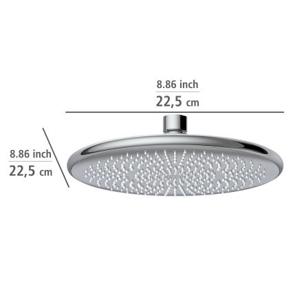 WENKO 23998100 - Душевая лейка с системой экономии воды, 22,5x22,5 cm, полированный хром