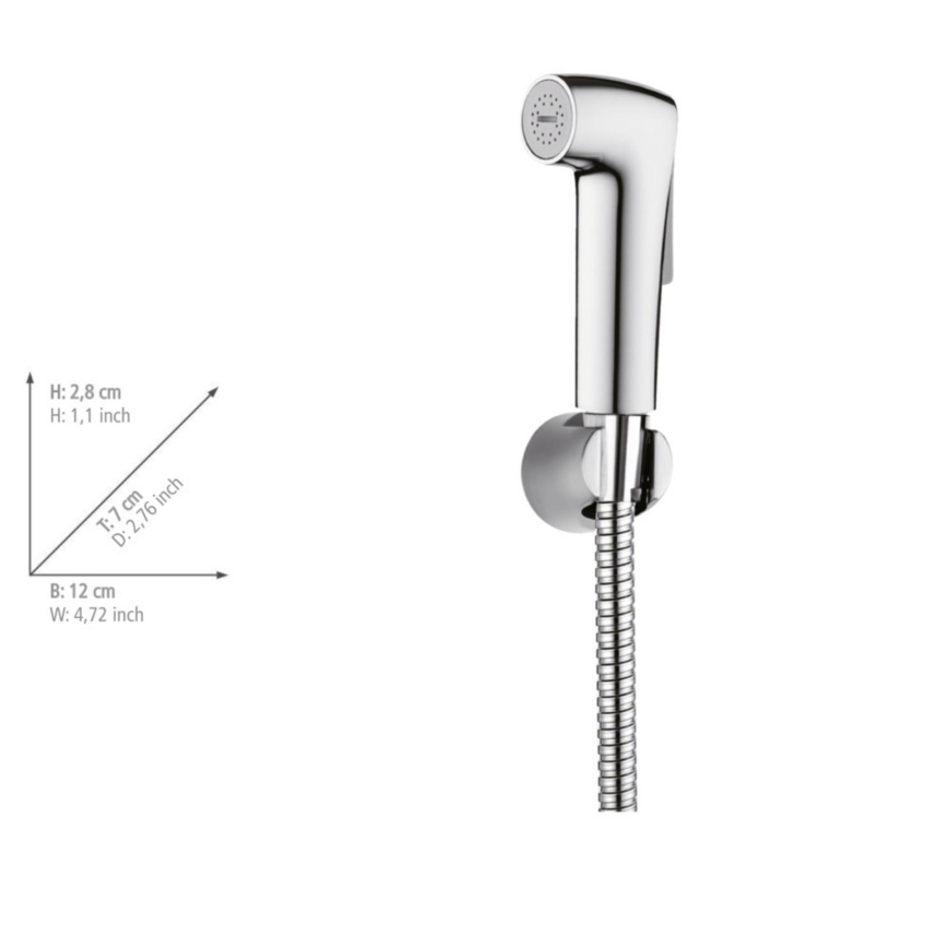 WENKO 23999100 - Комплект для биде Система экономии воды 12x7 см полированный хром/серебристый