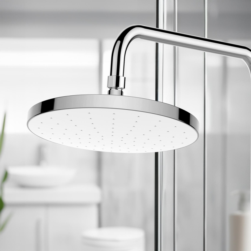 WENKO 24000100 - лійка для душу з автоматичним очищенням, 22,5x22,5 cm, блискучий хром/білий