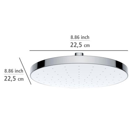 WENKO 24000100 - лійка для душу з автоматичним очищенням, 22,5x22,5 cm, блискучий хром/білий