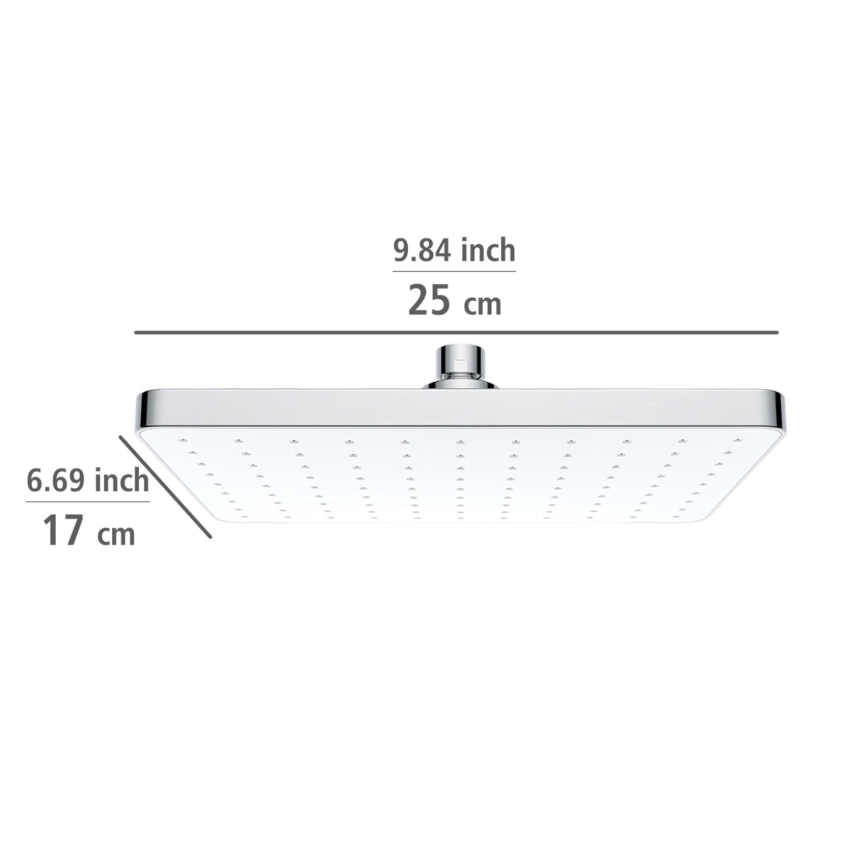 WENKO 24001100 - Душова насадка з автоматичним самоочищенням 25x17 cm полірований хром/білий