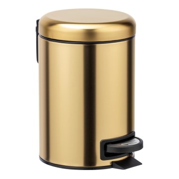 WENKO 24009800 - Сміттєве відро LEMAN 17x25 cm нержавіюча сталь/золотисте/чорне