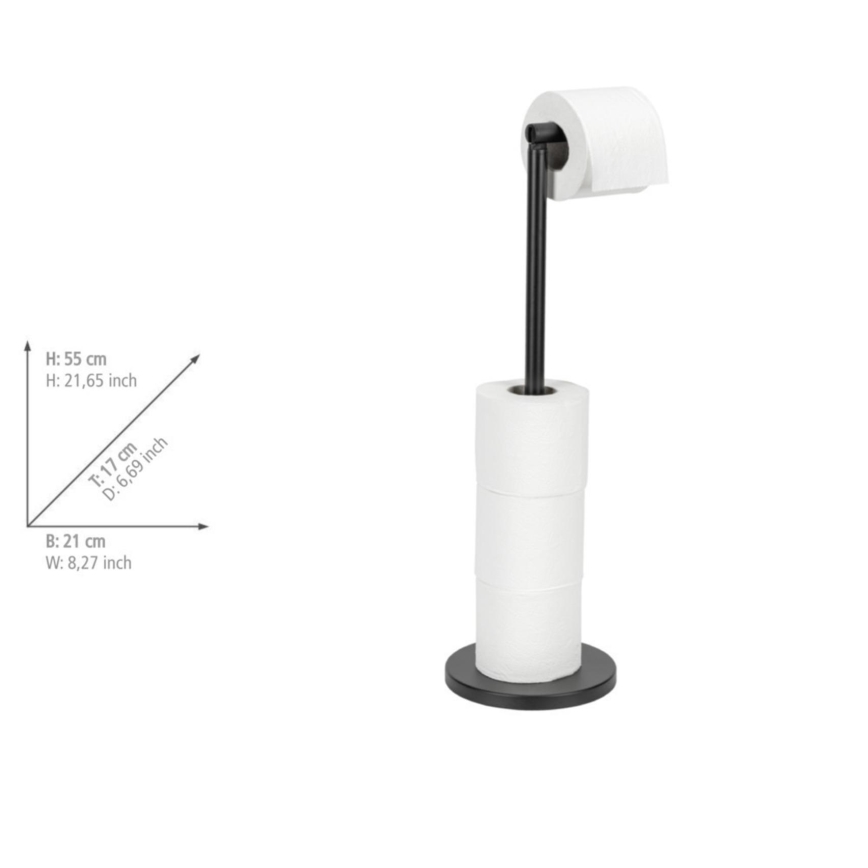 WENKO 24034100 - Тримач для туалетного паперу 21x55 см чорний/сріблястий