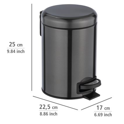 WENKO 24035100 - Корзина LEMAN 17x25 cm из нержавеющей стали/чёрная