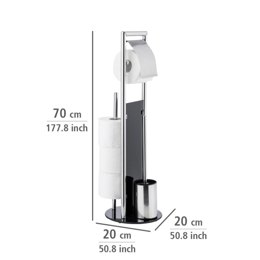 WENKO 24075800 - набір для WC RAVINA 20x707 cm нержавіюча сталь/сріблястий/чорний