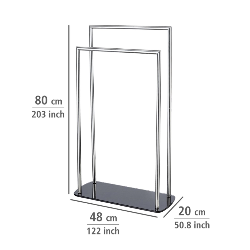 WENKO 24076800 - Полотенцедержатель RAVINA 48x80 cm нержавеющая сталь/серебристый/черный