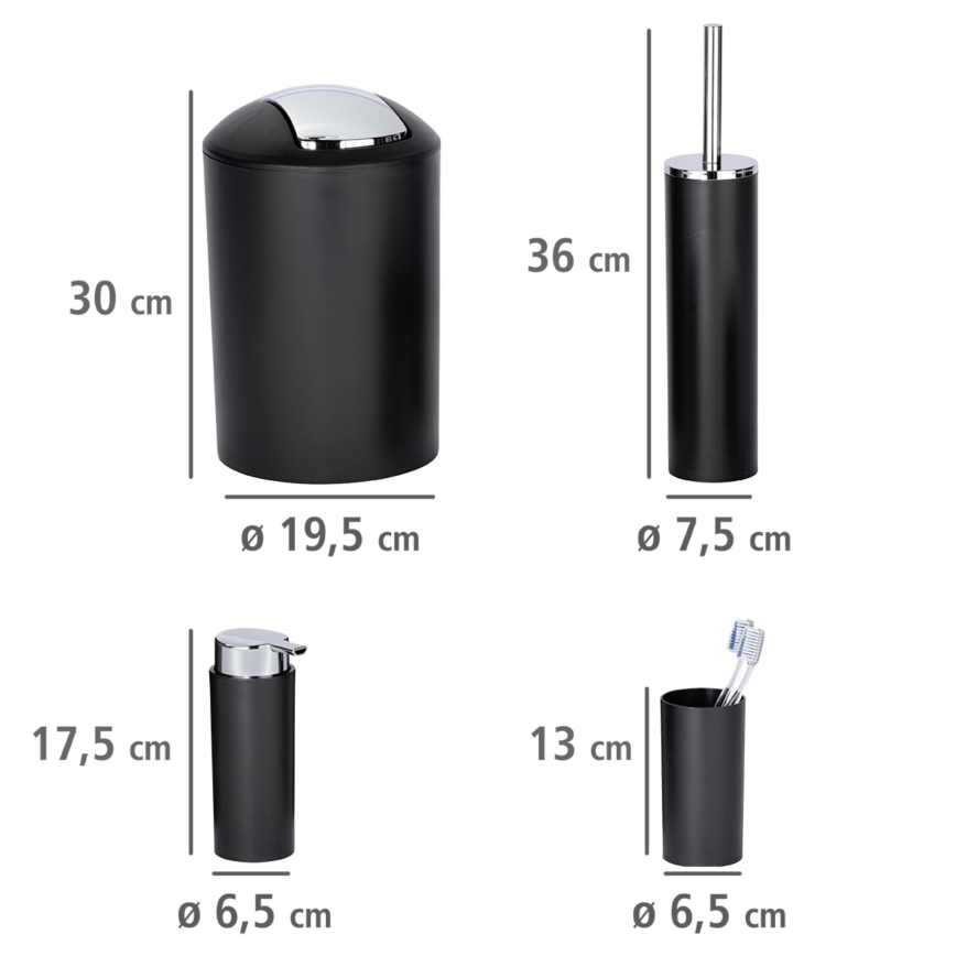 WENKO 24078800 - Набор CALVO 6,5x13 cm черный/глянцевый хром