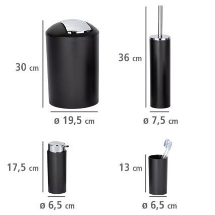 WENKO 24078800 - Набор CALVO 6,5x13 см чёрный/полированный хром