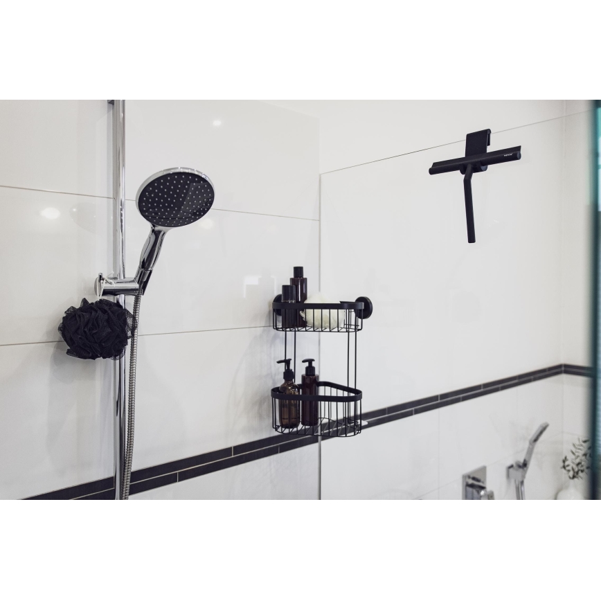 WENKO 24171100 - Водосгон для душа MOLA 21x24,5 см нержавеющая сталь/чёрный