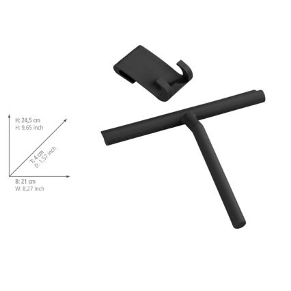 WENKO 24171100 - Водосгон для душа MOLA 21x24,5 см нержавеющая сталь/чёрный