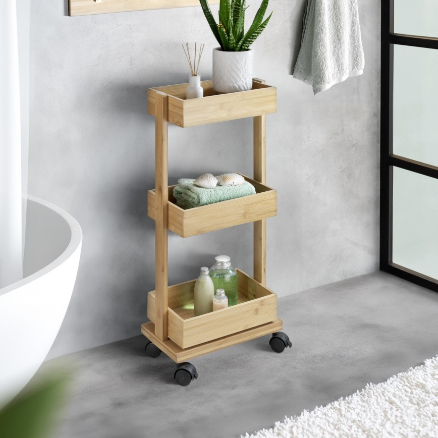 WENKO 24390100 - Стеллаж TORTONA 18x71,5 см, коричневый/чёрный