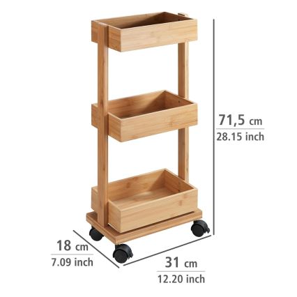 WENKO 24390100 - Стеллаж TORTONA 18x71,5 см, коричневый/чёрный
