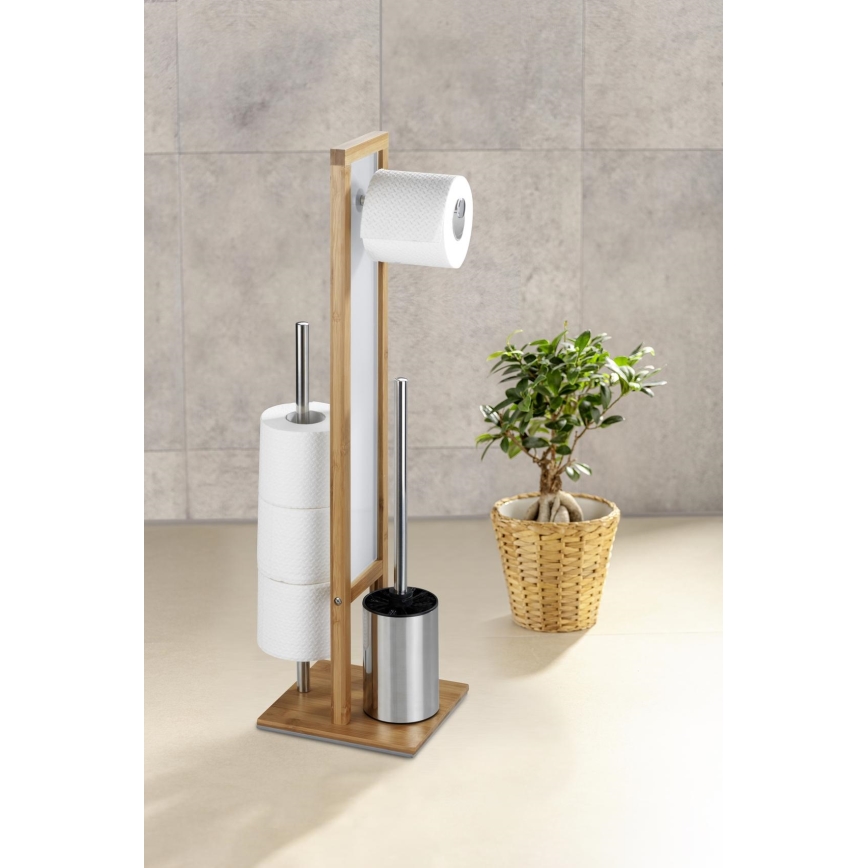 WENKO 24391100 - щітка для унітазу RIVALTA 18x70 cm, коричневий/білий/чорний