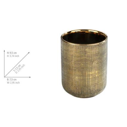 WENKO 24400100 - Стакан для зубных щёток RIVARA 7,5x9,5 cm золотой
