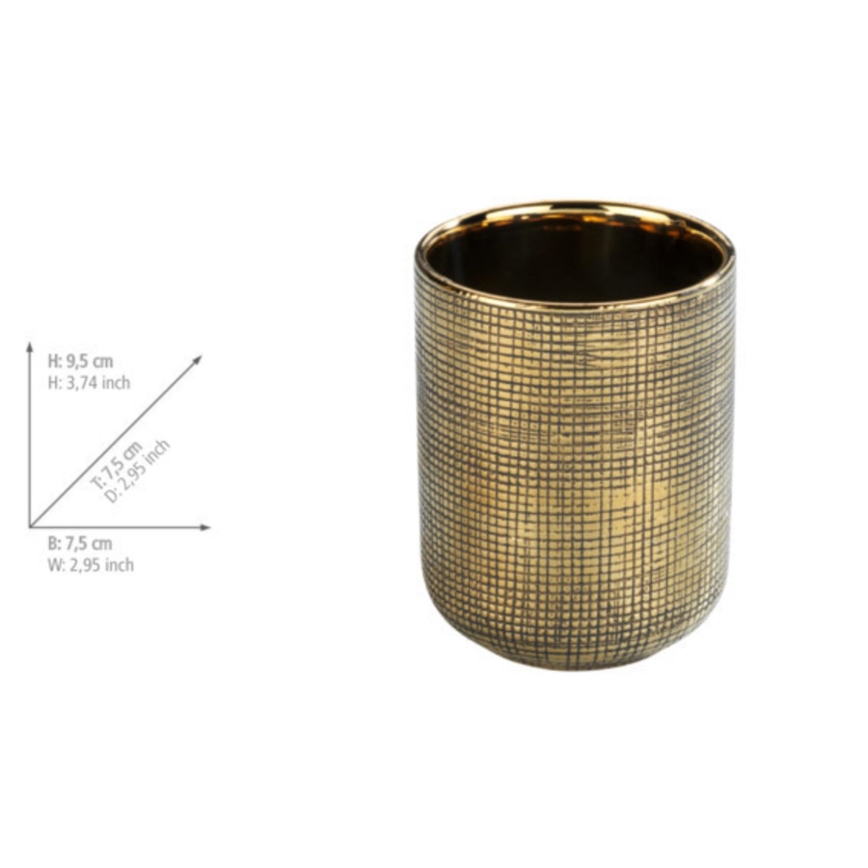 WENKO 24400100 - Стакан для зубных щёток RIVARA 7,5x9,5 cm золотой