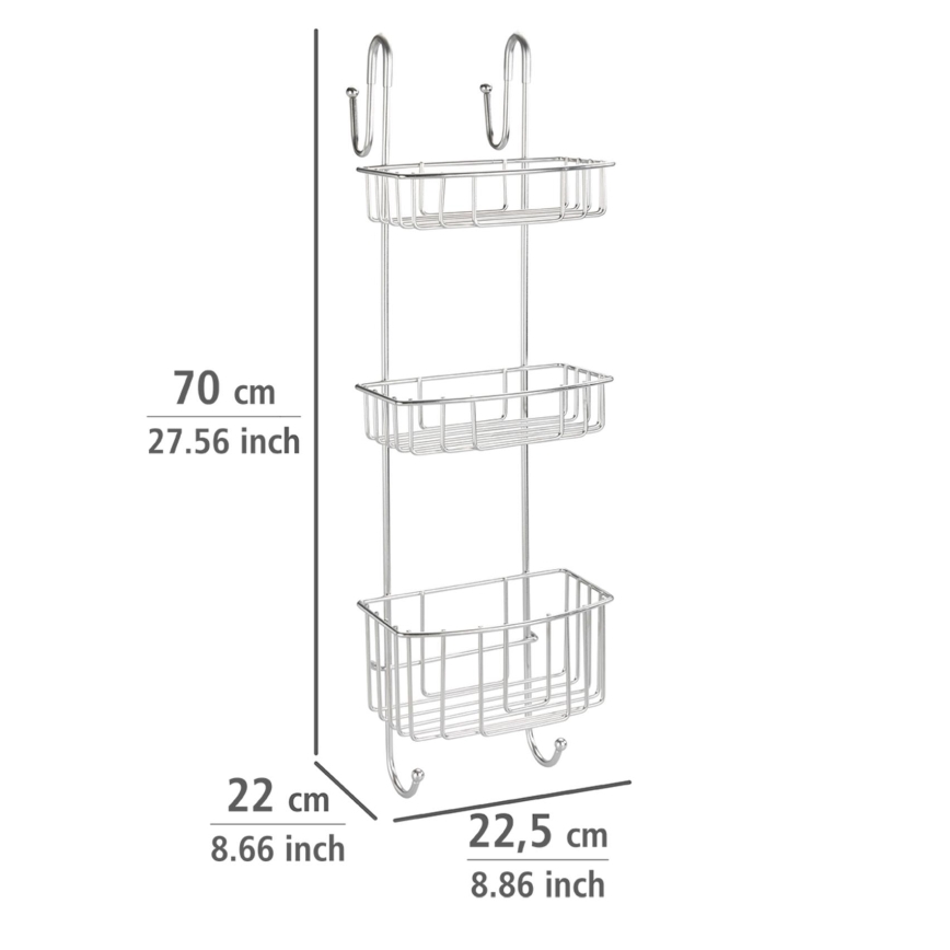 WENKO 24422100 - Полиця OLESI 22,5x70 см з нержавіючої сталі/срібляста