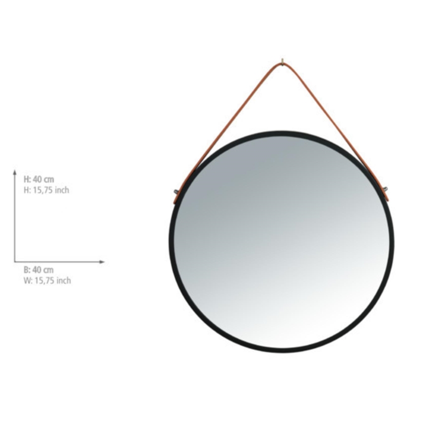 WENKO 24424100 - Дзеркало BORRONE 40x40 см чорне/сріблясте