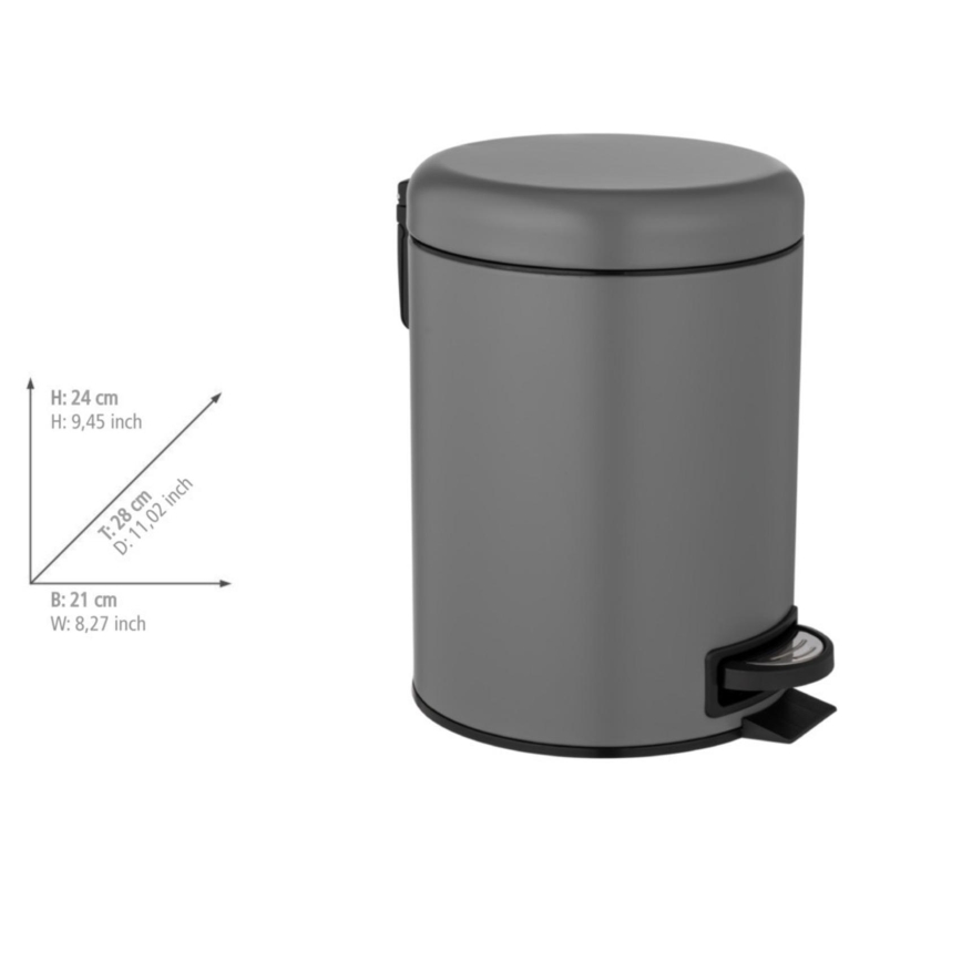 WENKO 24682100 - Корзина LEMAN 21x24 см серый/чёрный