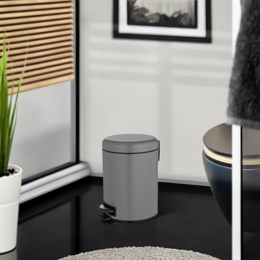 WENKO 24682100 - Корзина LEMAN 21x24 см серый/чёрный