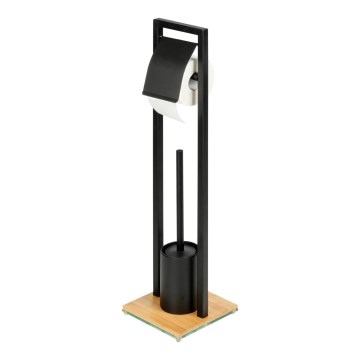 WENKO 24751100 - комплект для унитаза BAMBU⁠SA 18x72,5 см чёрный/коричневый