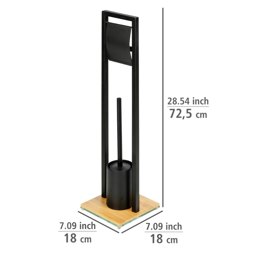 WENKO 24751100 - комплект для унитаза BAMBU⁠SA 18x72,5 см чёрный/коричневый