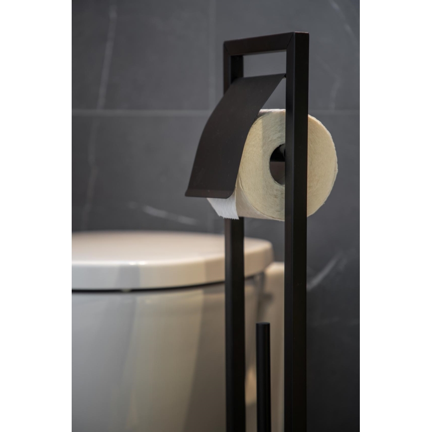 WENKO 24751100 - комплект для унитаза BAMBU⁠SA 18x72,5 см чёрный/коричневый