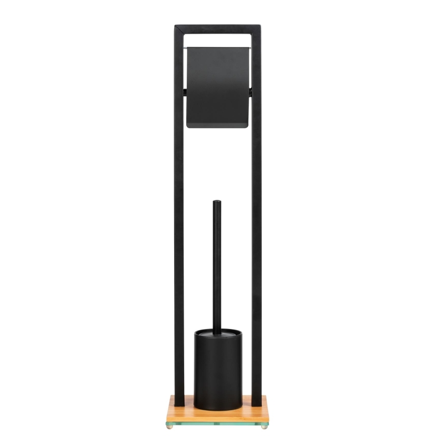 WENKO 24751100 - комплект для унитаза BAMBU⁠SA 18x72,5 см чёрный/коричневый