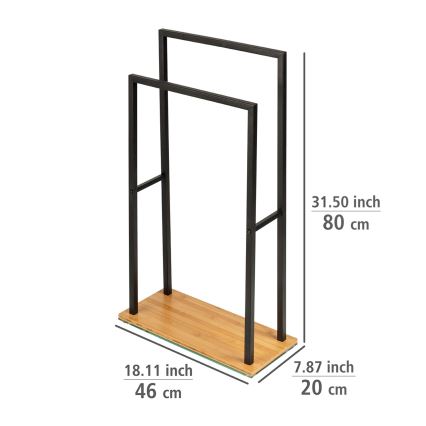 WENKO 24752100 - Тримач для рушників BAMBUSA 46x80 см чорний/коричневий